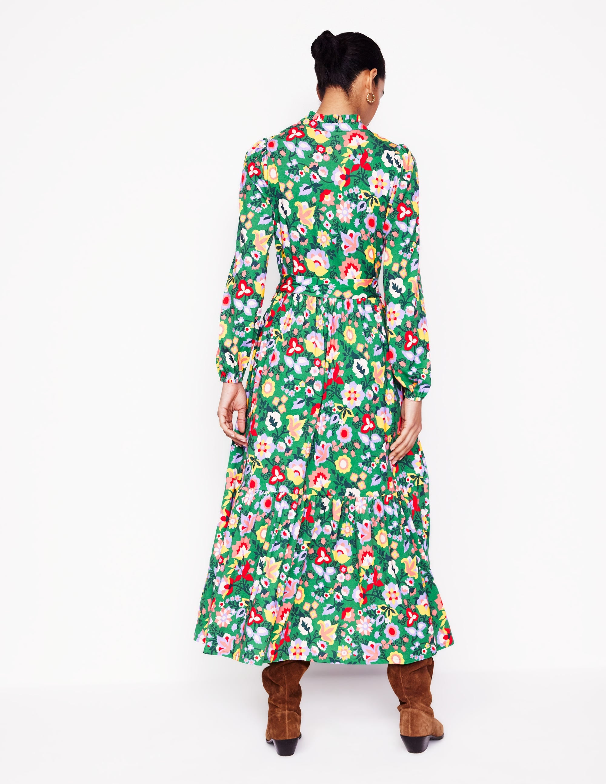  Willow Tiered Jersey Dress-Forest Grass, Flourishing Vine、mySite、ashleygrahame