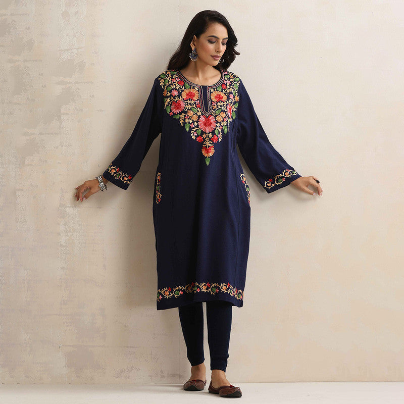 Woolen Kurta For Women | Embroidered | Black、mySite、camillekostekn