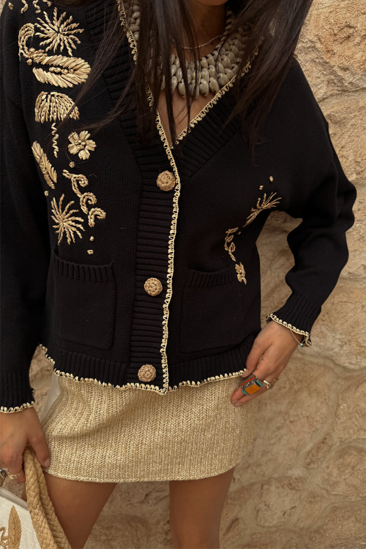 Black Raffia Cardi、mySite、solidvoid