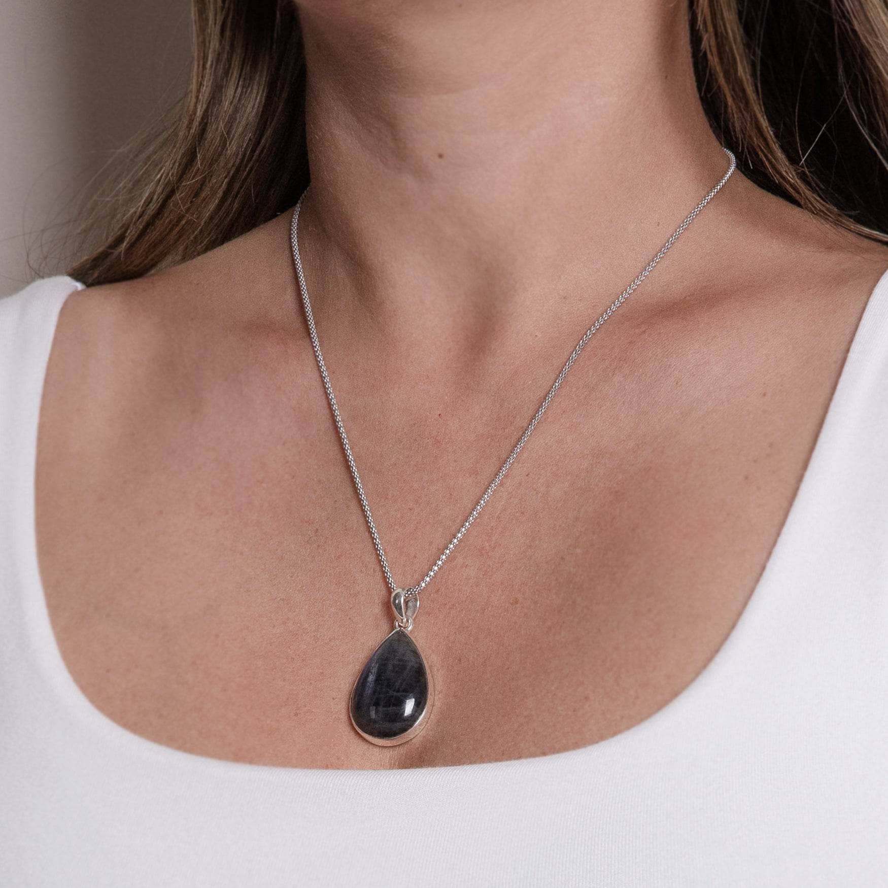 Labradorite Teardrop Pendant Necklace、mySite、hinf8tx79