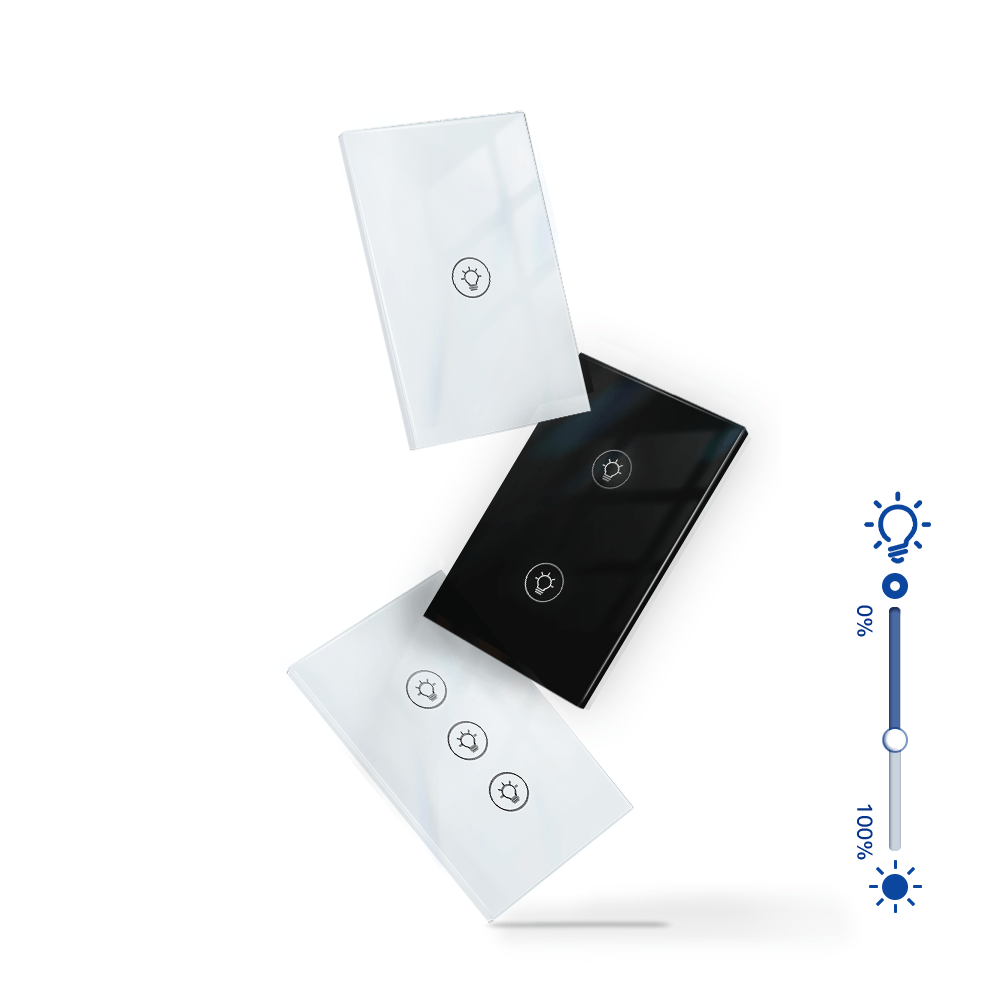 MOES WiFi Dimmer Switch Smart Light Dimmer Touch Panel Switches 1/2/3 Gang US Version、mySite、fannypackpong