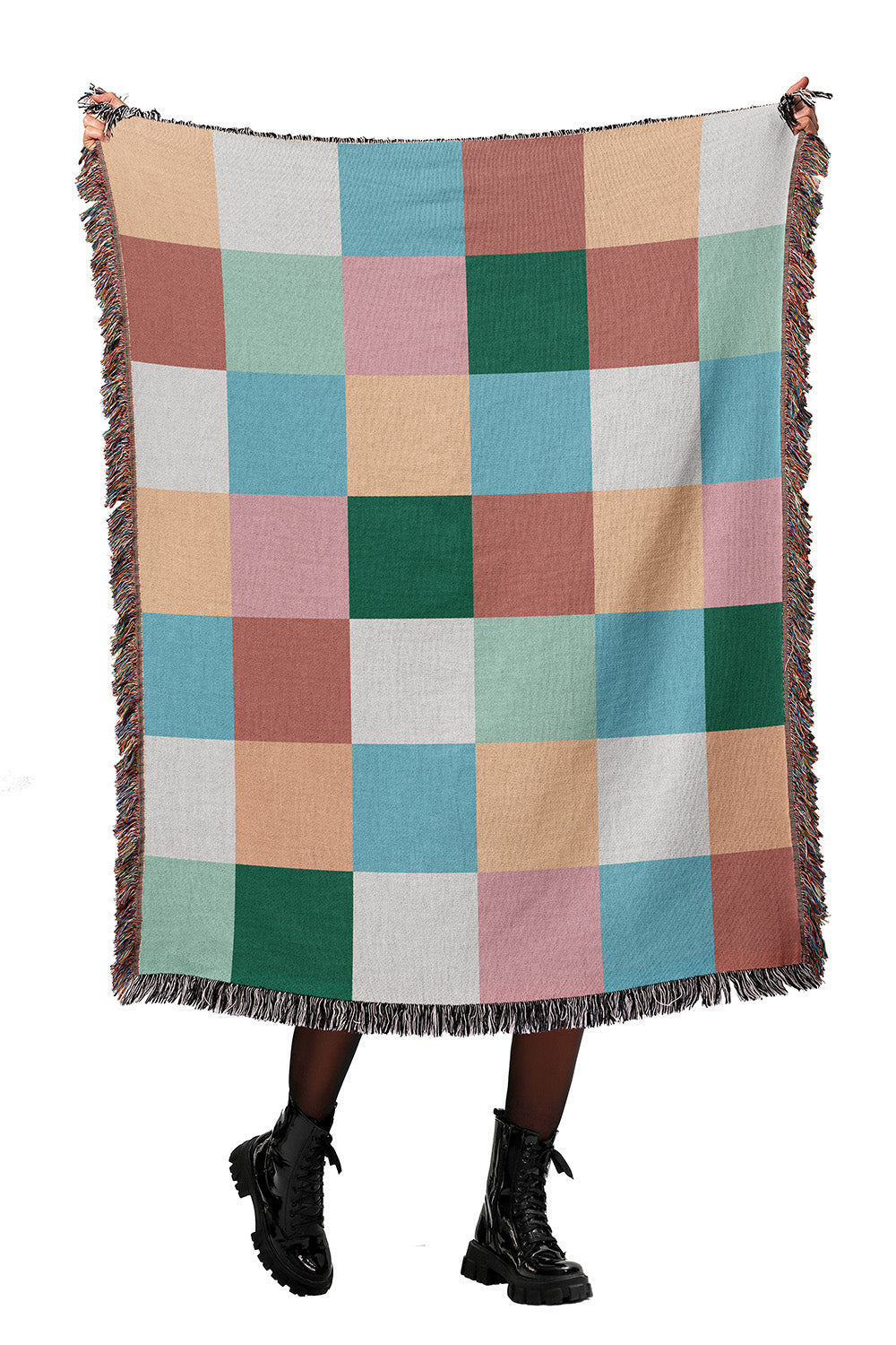 Colorful Checkered Cotton Woven Throw Blanket、mySite、gigharbornorthrealestate