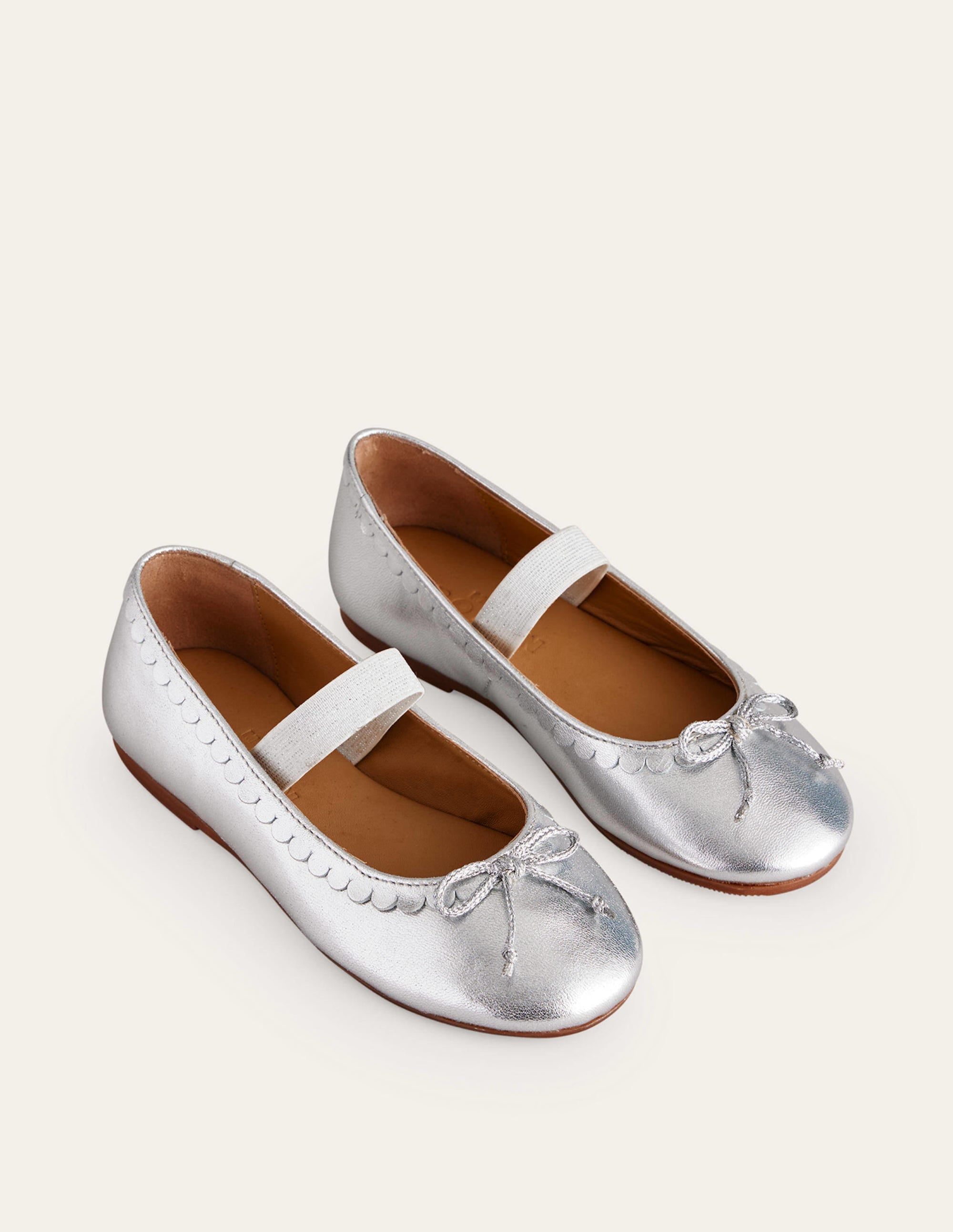  Leather Ballet Flats-Silver Metallic、mySite、ashleygrahame