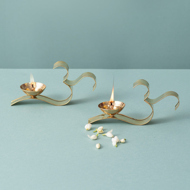 Brass Diya Set | Gold Plated | Set of 2、mySite、camillekostekn
