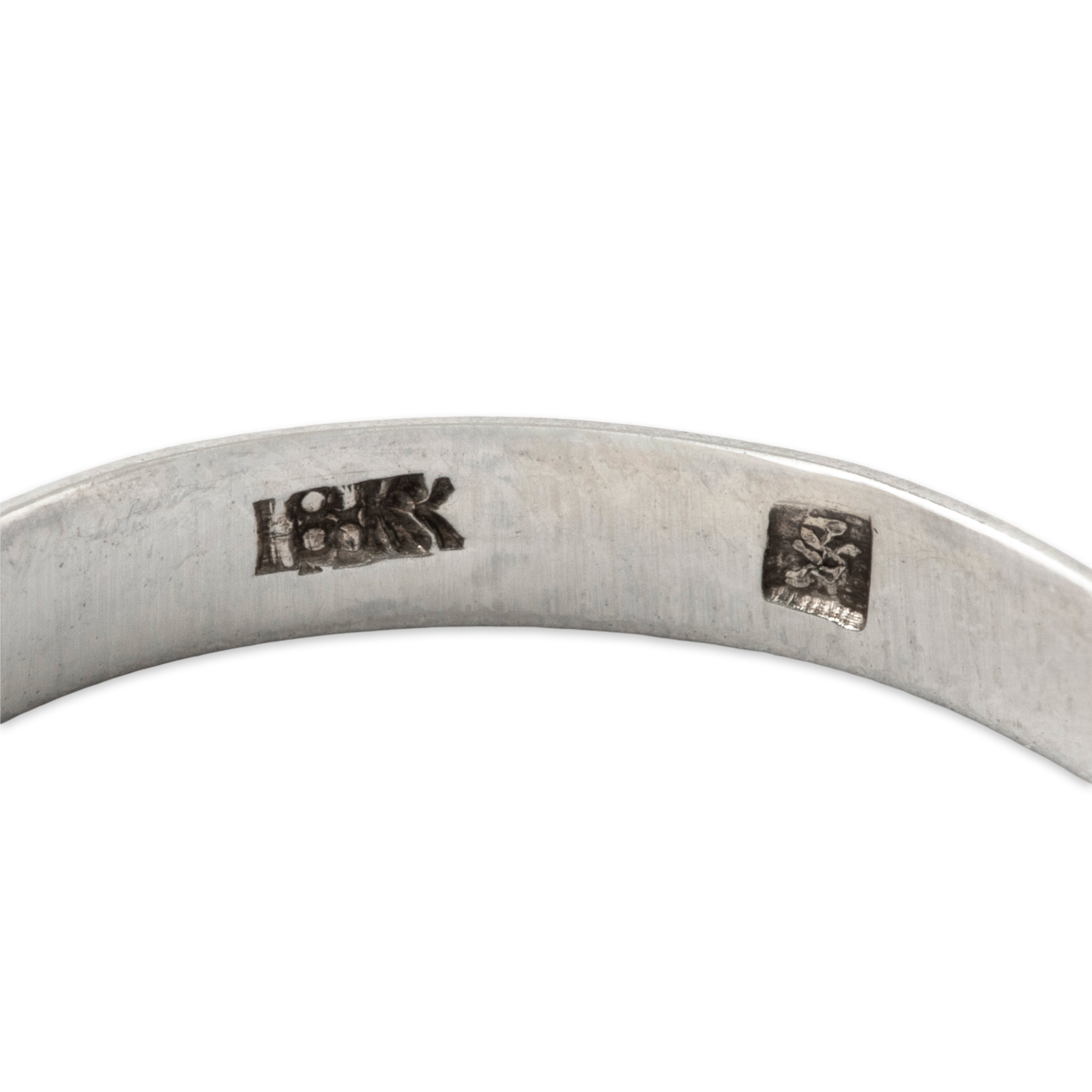 Antique Art Deco 18k White Gold Engraved Details Band Ring 6.25、mySite、hinf8tx79