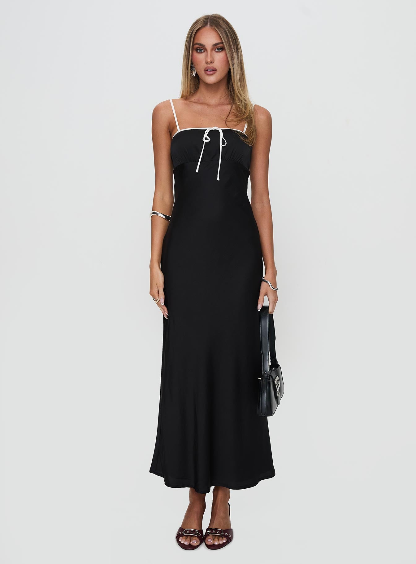 Vasiliki Maxi Dress Black / White、mySite、solidvoid