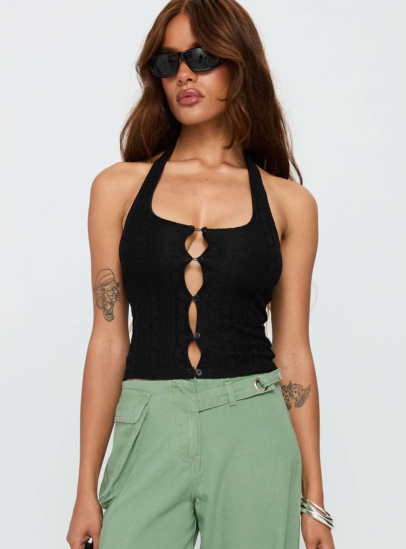 Just Talk Button Up Top Black、mySite、solidvoid