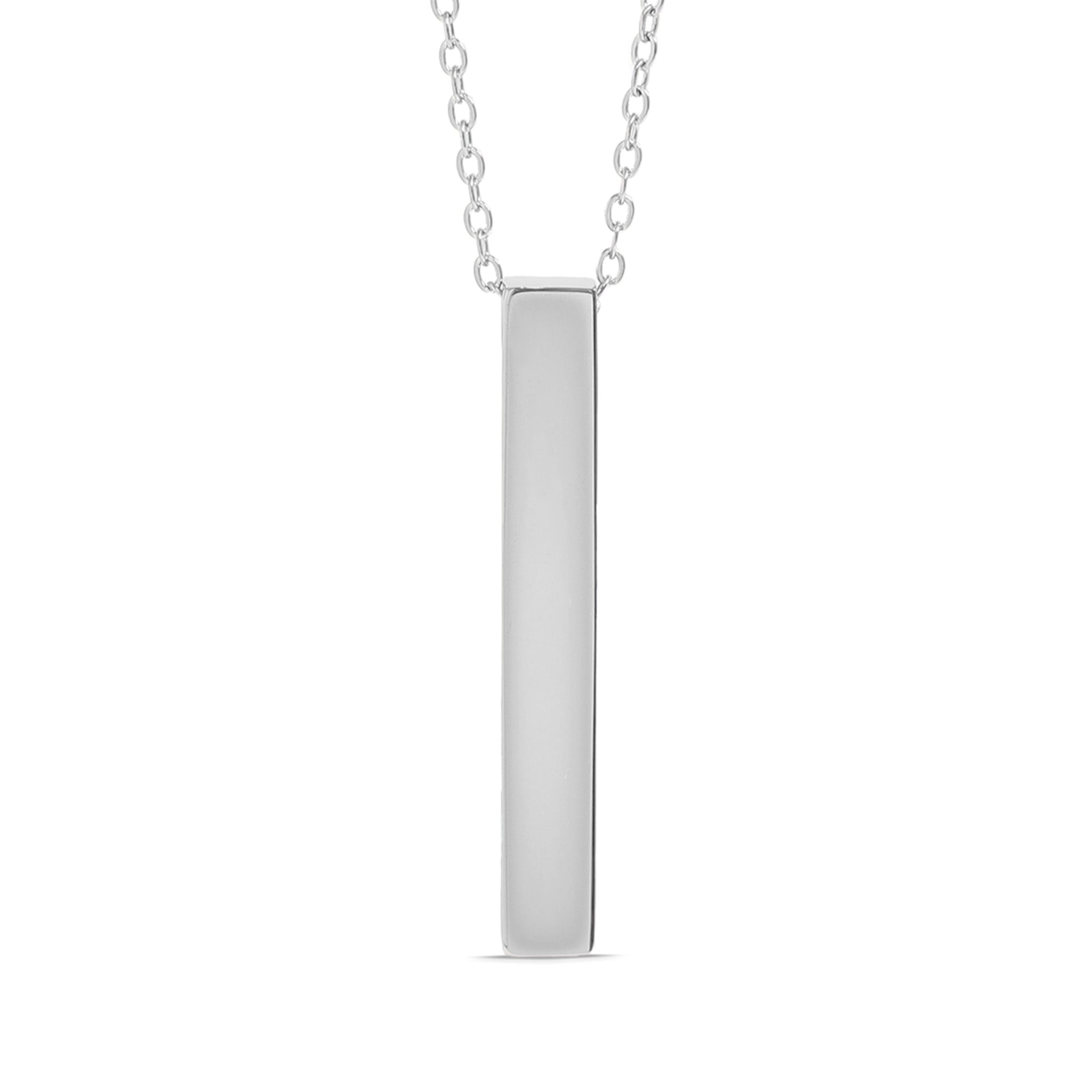 18K Gold PVD Stainless Steel Large Square 4-Sided Vertical Bar Polished Necklace / SBB0123、mySite、dreamappss