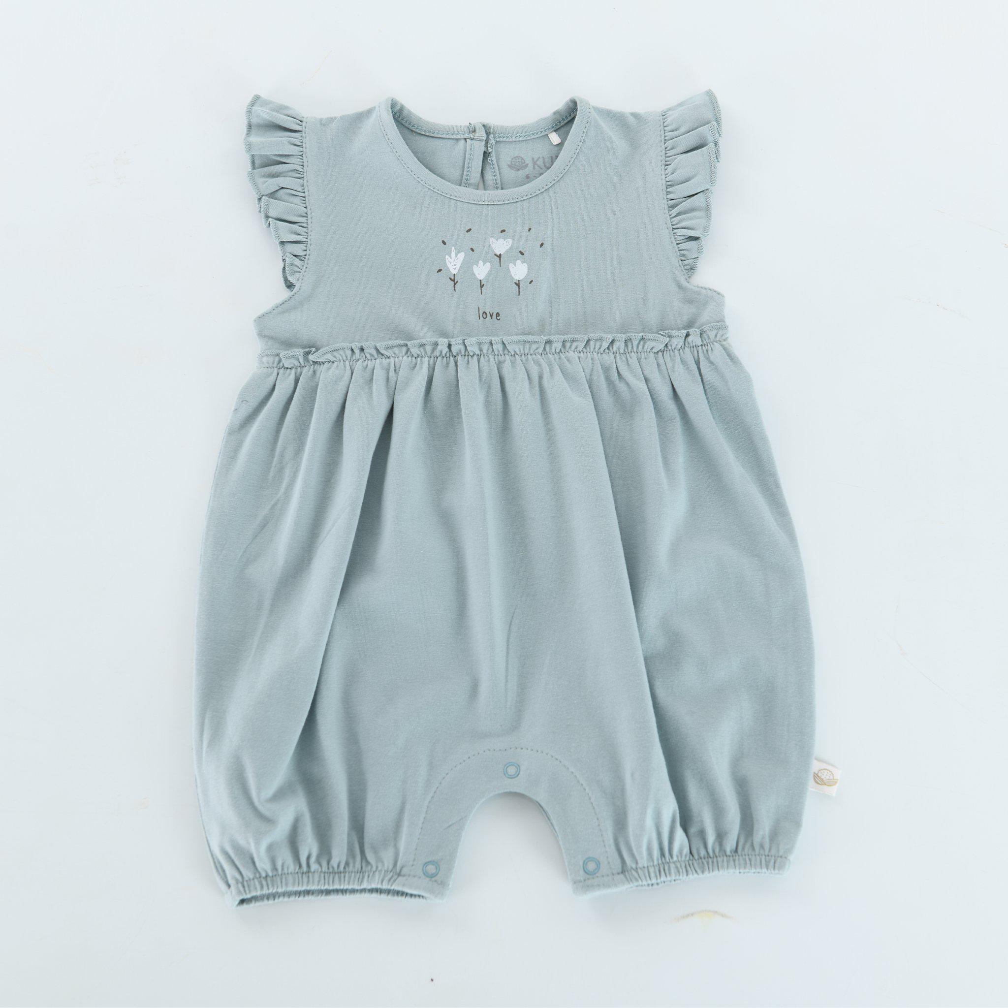 RETIRED - Kudaa Organic Frilly Romper - Bay Blue-、mySite、g9winljtr