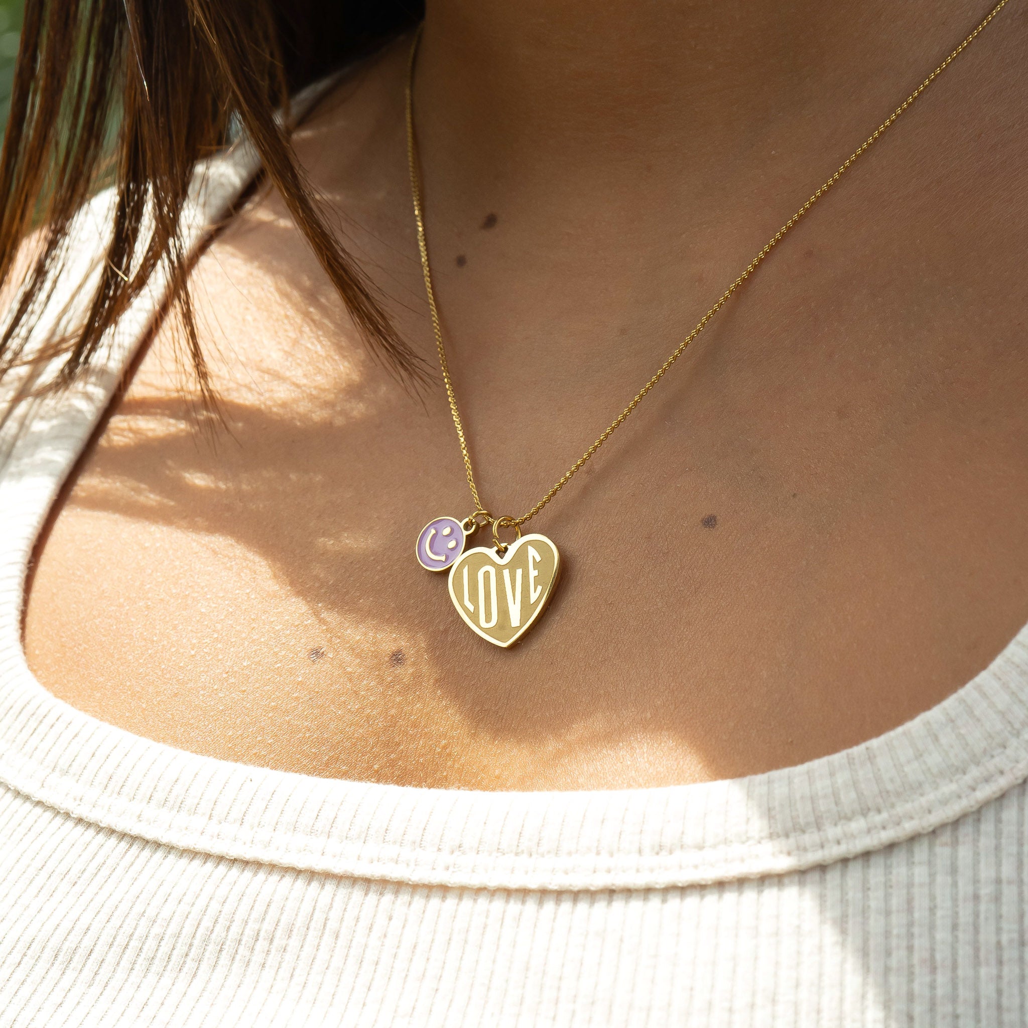 18K Gold PVD Epoxy Smiley Face Charm / PDL0267、mySite、dreamappss