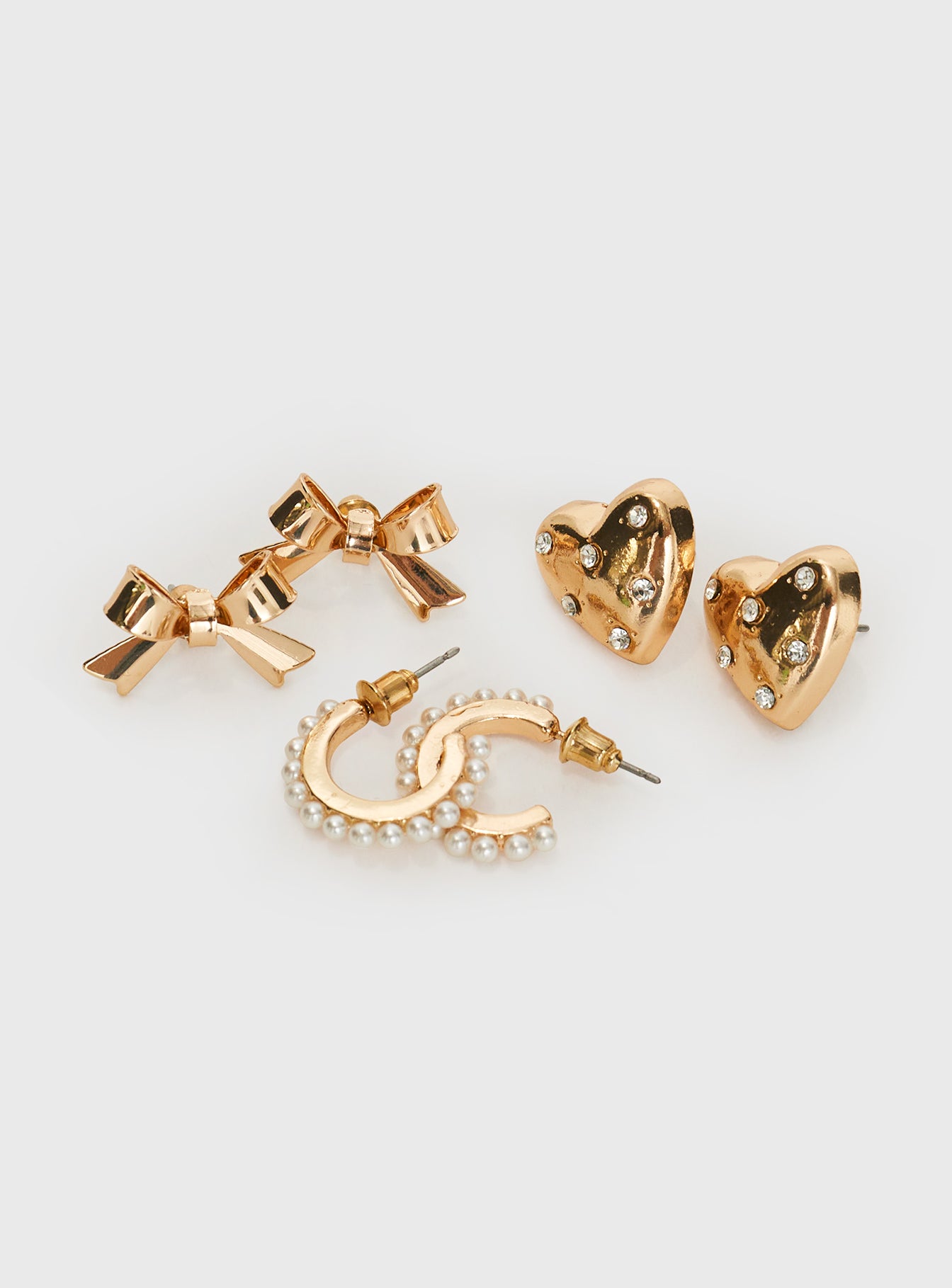 Bows & Hearts Earring Pack Gold、mySite、solidvoid