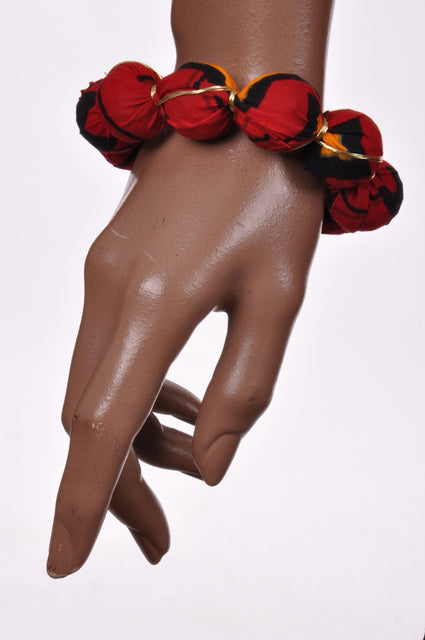 Red and Golden Yellow African Print Bracelet-DPJ348B、mySite、solidvoid