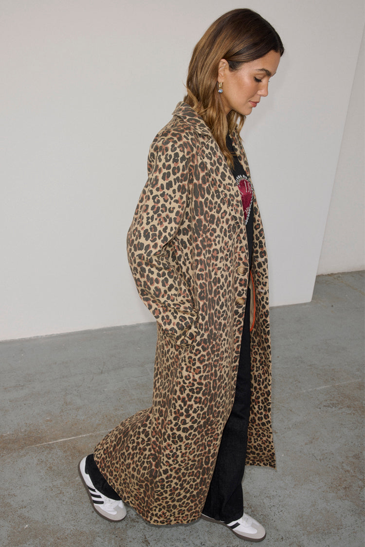 Lucia Leopard Denim 55 Coat Petite、mySite、solidvoid