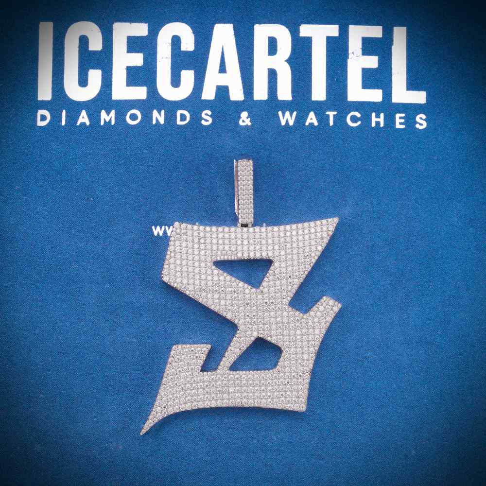 Custom Moissanite Letter S Pendant 14K Gold、mySite、hinf8tx79