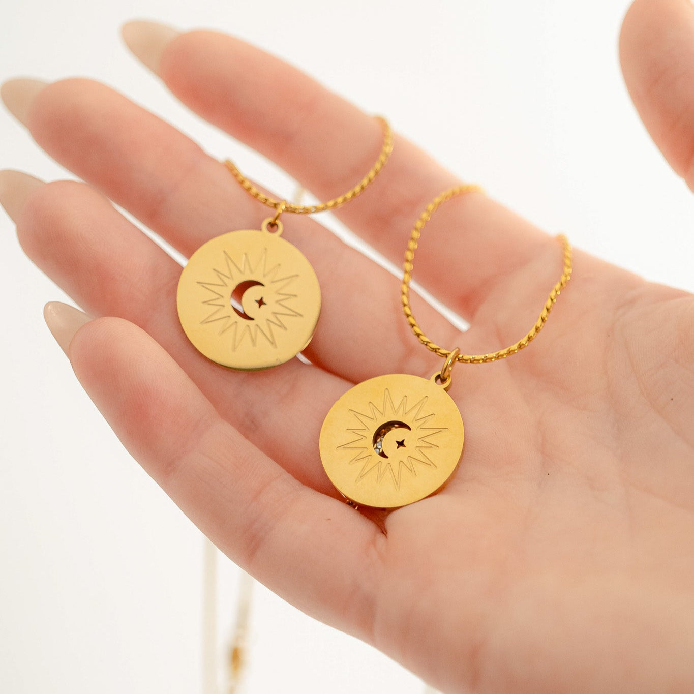 Stainless Steel Mom and Me Moon And Sun Necklace Set / BND0074、mySite、dreamappss