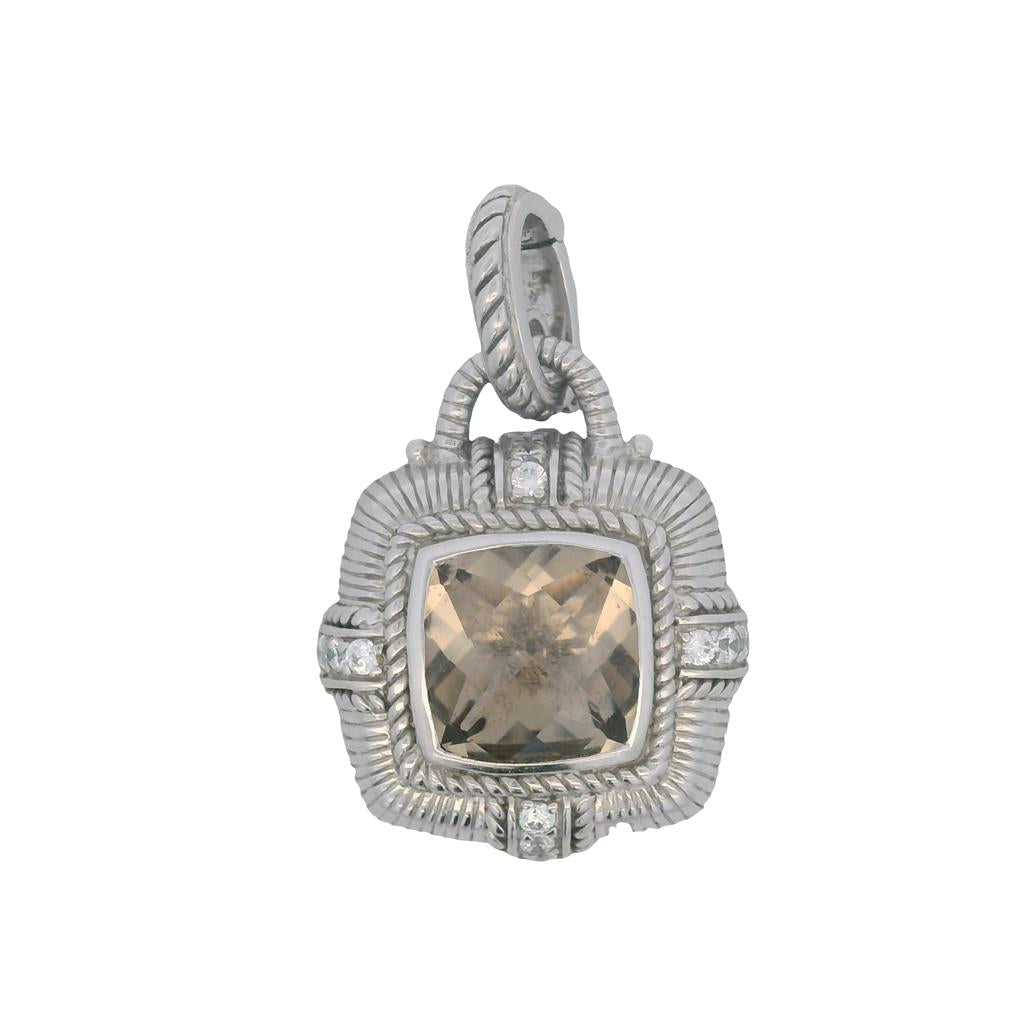  Estate Sterling Silver Smoky Quartz Judith Ripka Pendant