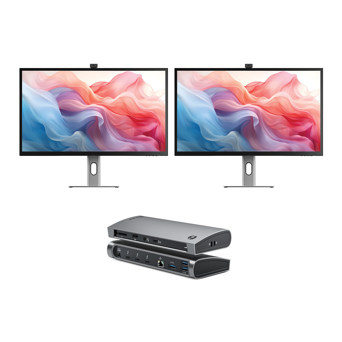 Clarity Max Touch 32 UHD 4K Monitor with USB-C Power Delivery, Webcam and Touch Screen (Pack of 2) + Thunderbolt 4 BLAZE Docking Station、mySite、fannypackpong