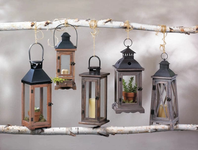 Lodge Wooden Candle Lantern、mySite、g9winljtr