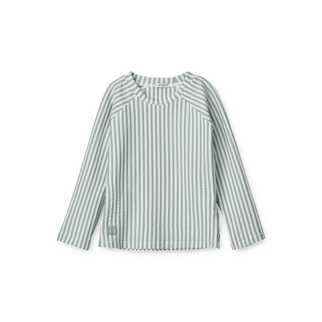  Liewood Noah Seersucker Swim Tee - Sea Blue Stripe - White、mySite、merchandisen