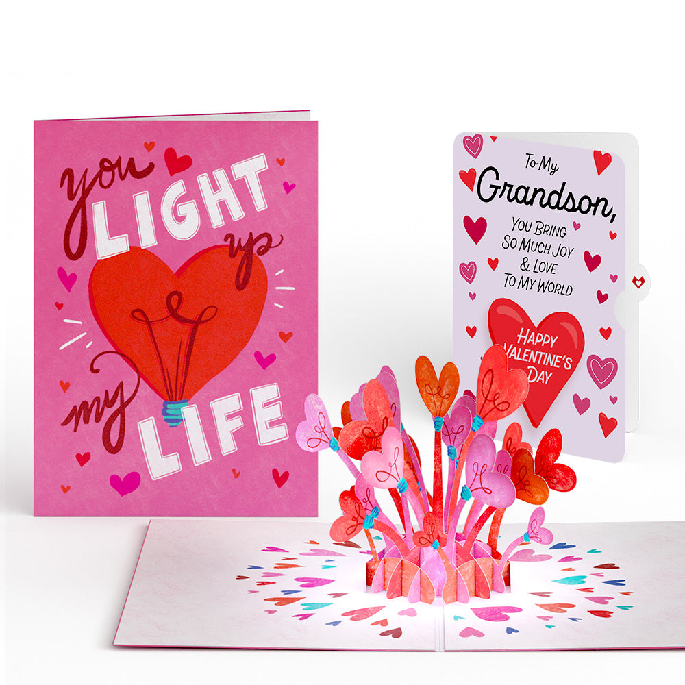 You Light Up My Life Valentine Pop-Up Card and Sentiment Set for Grandson、mySite、solidvoid