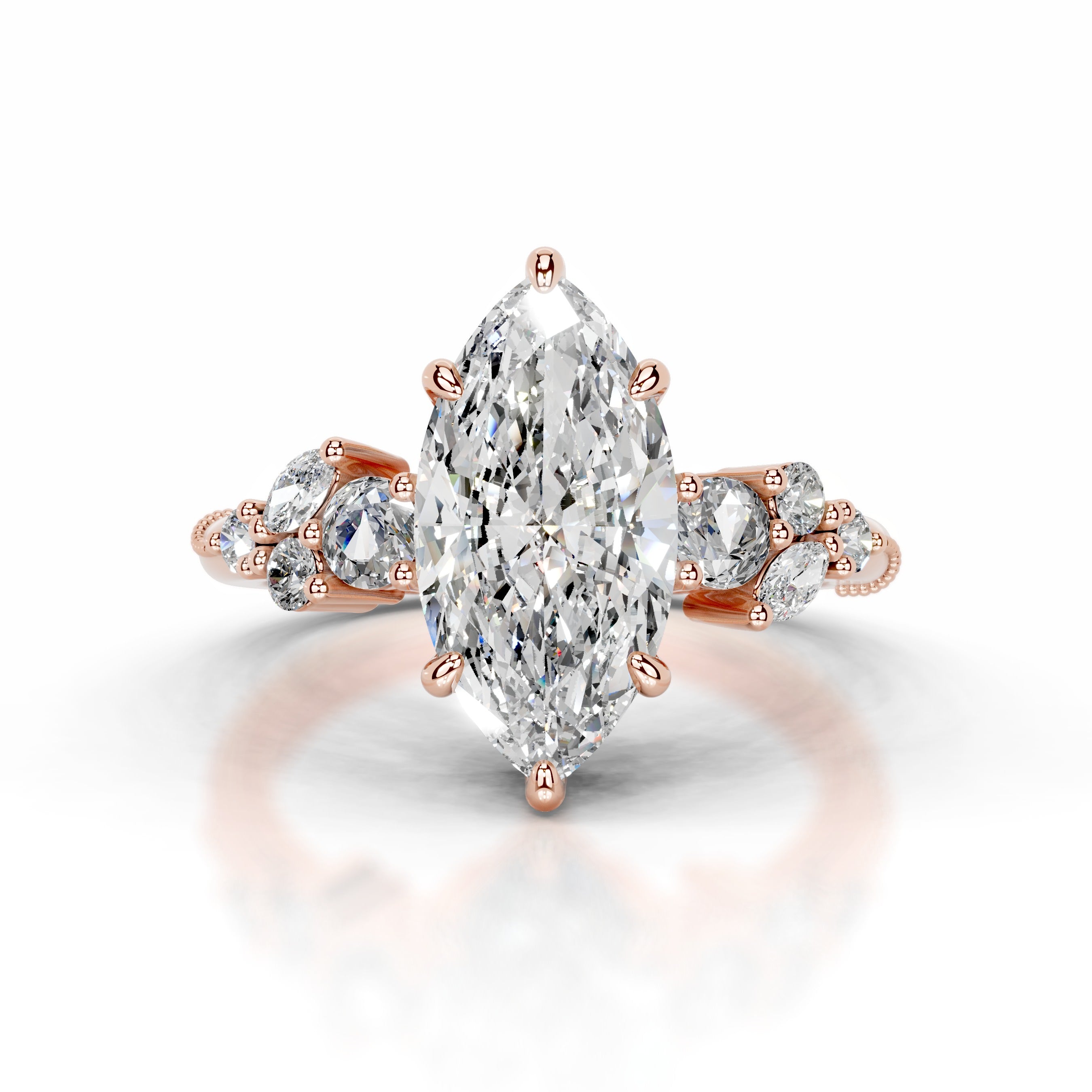 Eduarda Diamond Engagement Ring - 14K Rose Gold、mySite、hinf8tx79
