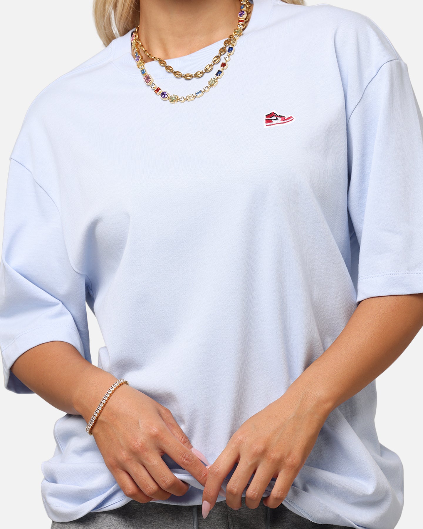 Jordan Brand Sneaker Patch Crew T-Shirt Blue/Black、mySite、zt4zffjzw