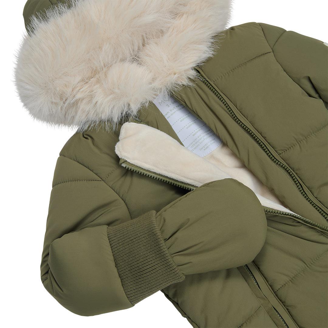  MORI Recycled Waterproof Faux Fur Lined Snowsuit - Olive、mySite、merchandisen