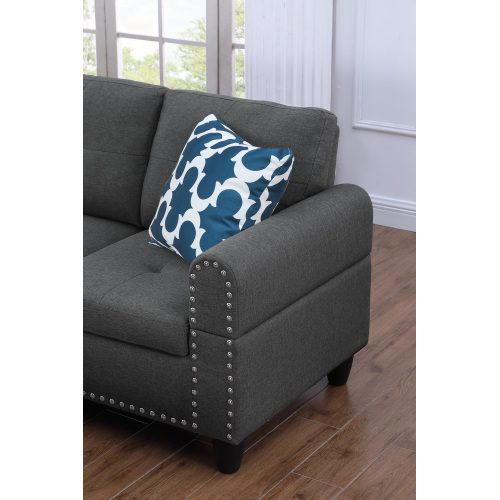 Alger 98" Wide Left Hand Facing Sofa & Chaise with Ottoman、、casual