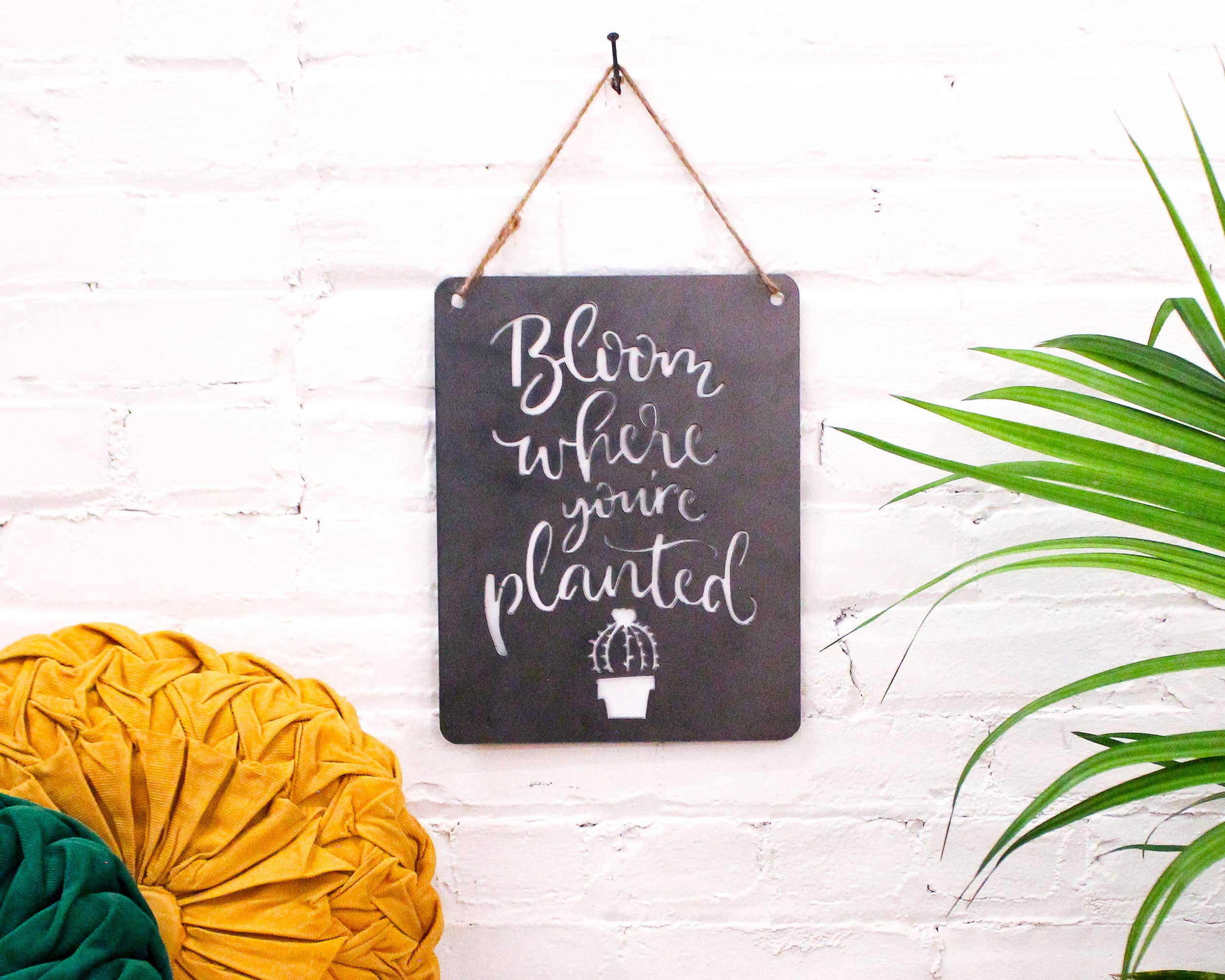 Bloom Where You're Planted Handmade in the USA Metal Wall Sign *、mySite、g9winljtr