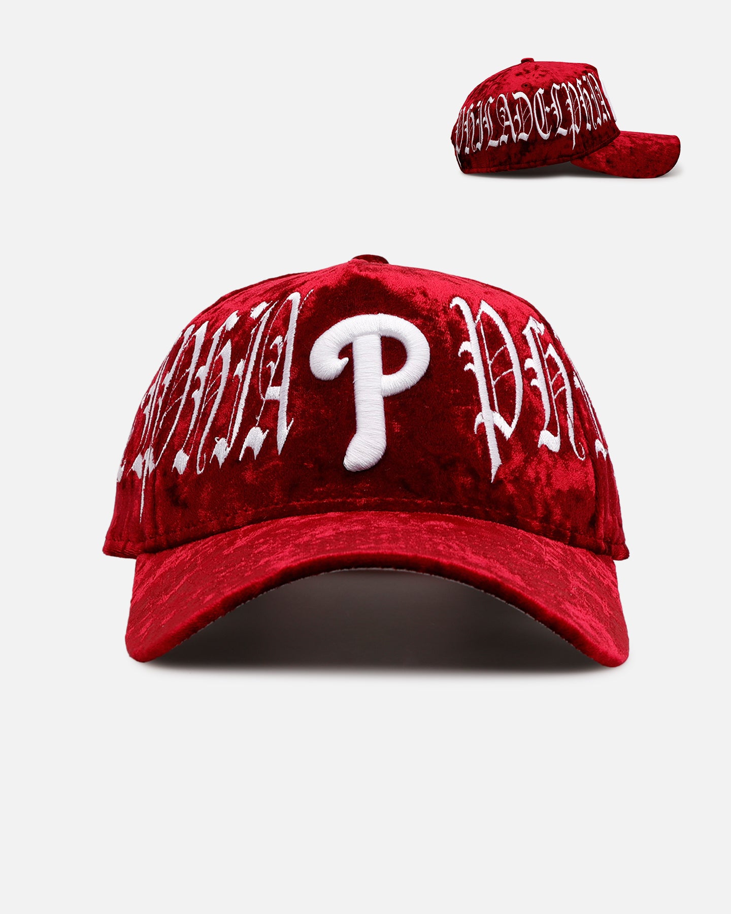 New Era Philadelphia Phillies 'Velvet Gothic Script' 9FORTY A-Frame Snapback Maroon、mySite、zt4zffjzw