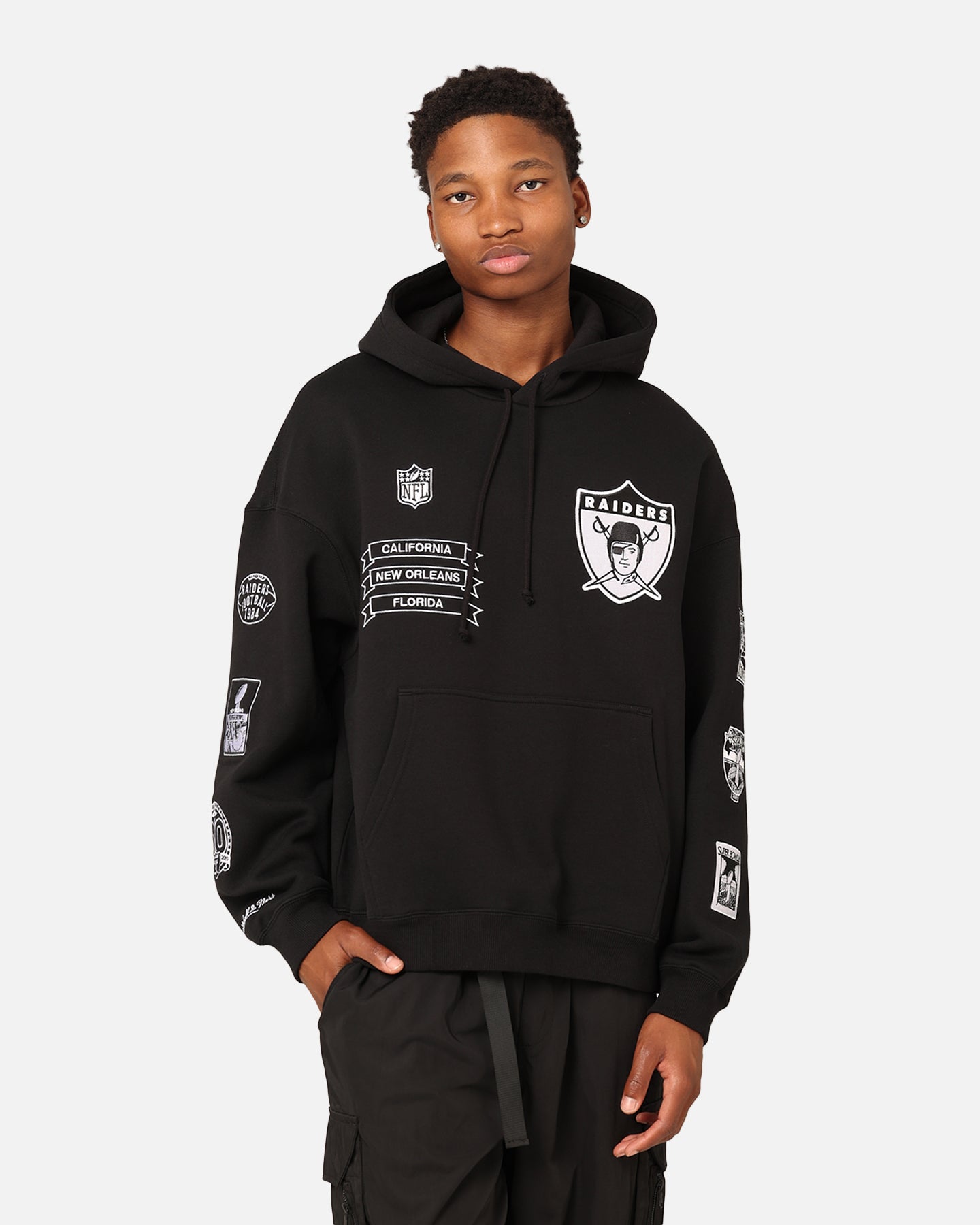 Mitchell & Ness Los Angeles Raiders History Hoodie Faded Black、mySite、zt4zffjzw