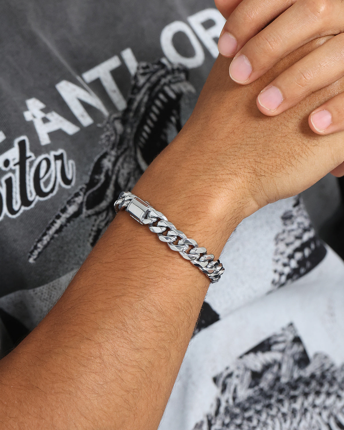 NXS 10mm Cuban Link Bracelet White Gold、mySite、zt4zffjzw