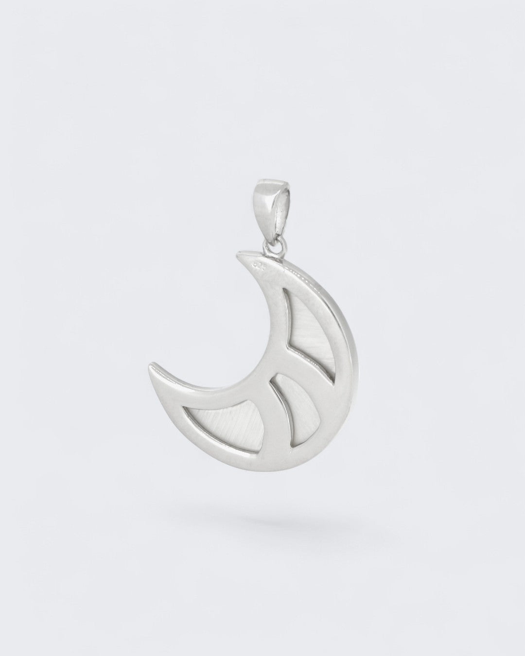 Mother of Pearl Inlay Crescent Moon Pendant – Sterling Silver with Rhodium Finish、mySite、topwebapps