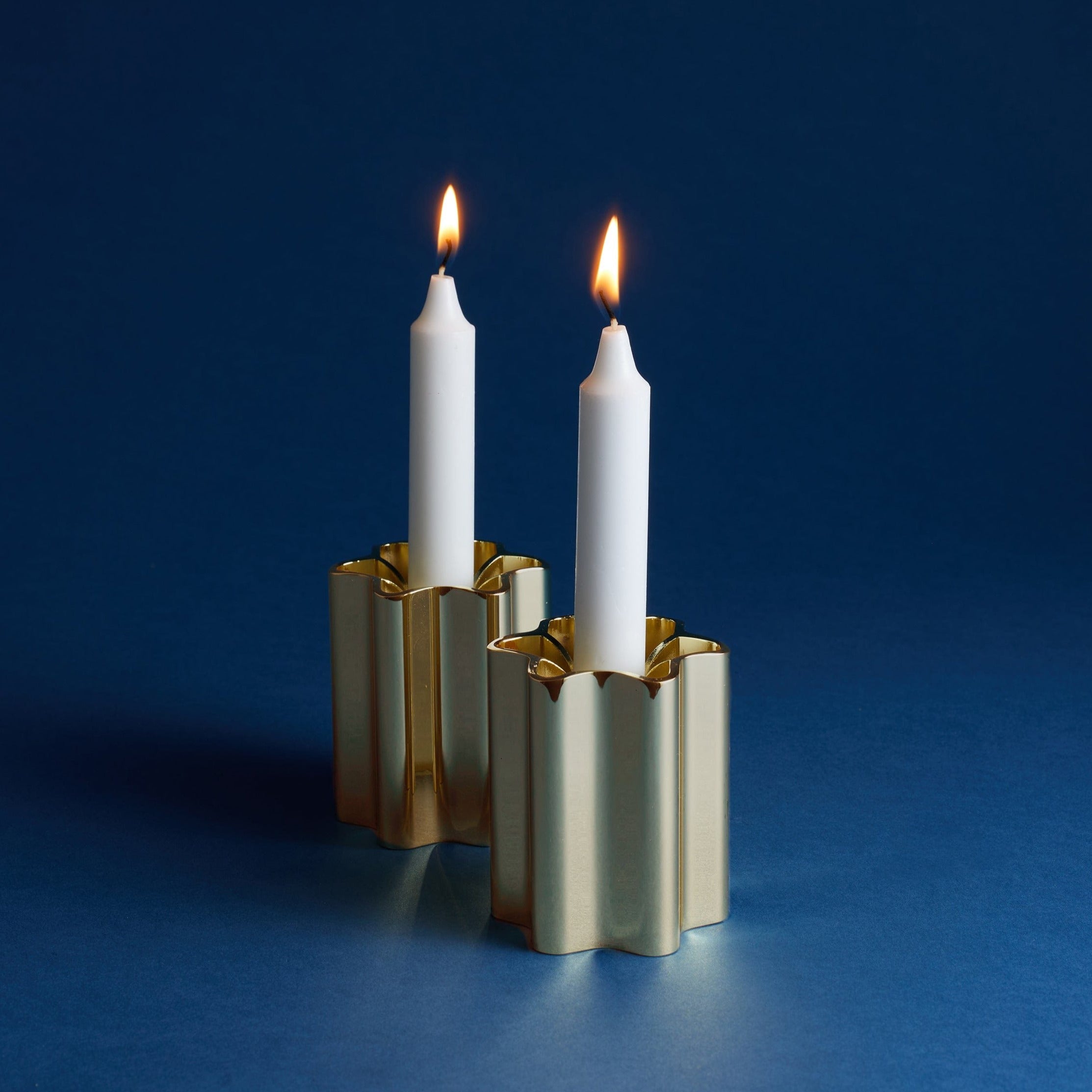 Modern Mensch Shabbat Candle Holders - Brass、mySite、topwebapps