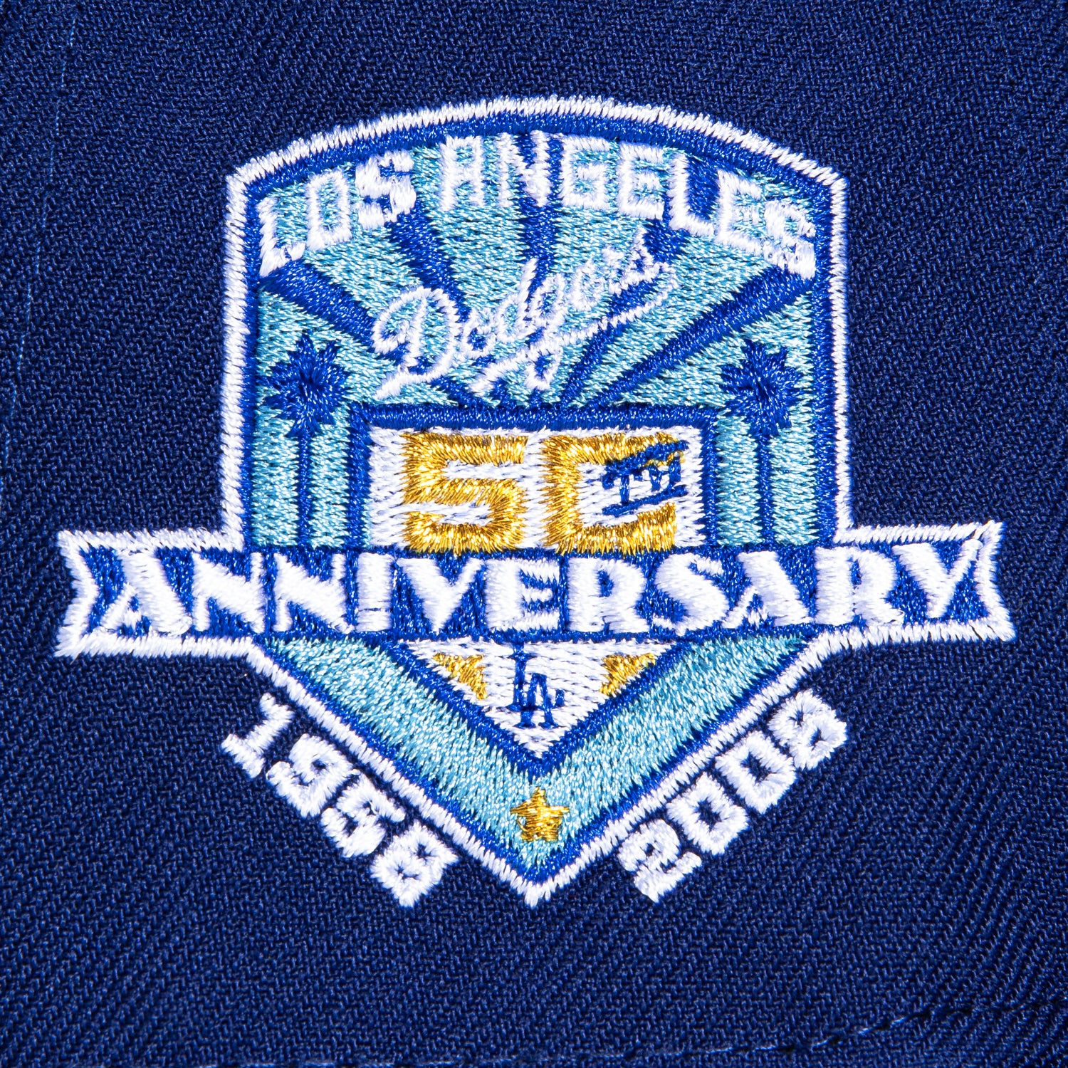 New Era 59Fifty Los Angeles Dodgers 50th Anniversary Patch Hat - Royal, White、mySite、vikingsvslions