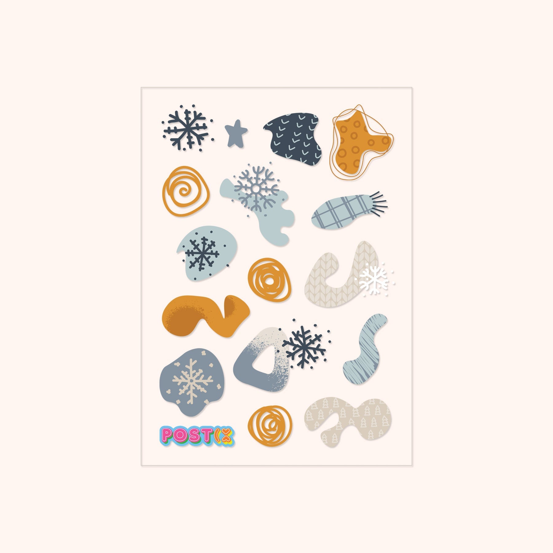  Abstract Winter Transparent Sticker Sheet、mySite、ghnorth
