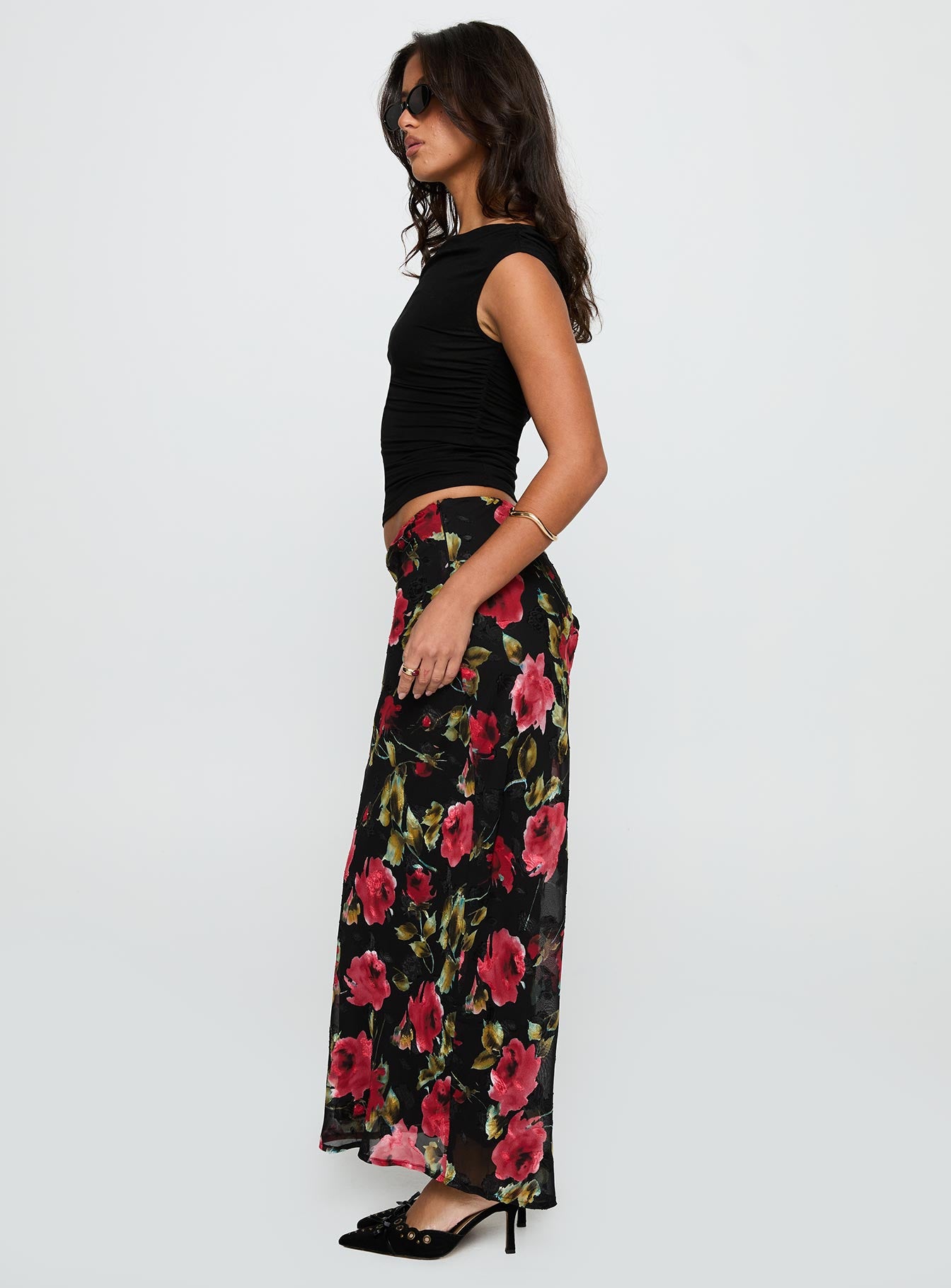 Emaretta Maxi Skirt Multi Floral、mySite、solidvoid
