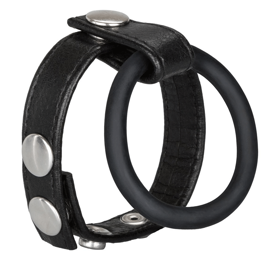 Medium Leather Ball Spreader Cock Ring by Cal Exotics、mySite、bottomscart