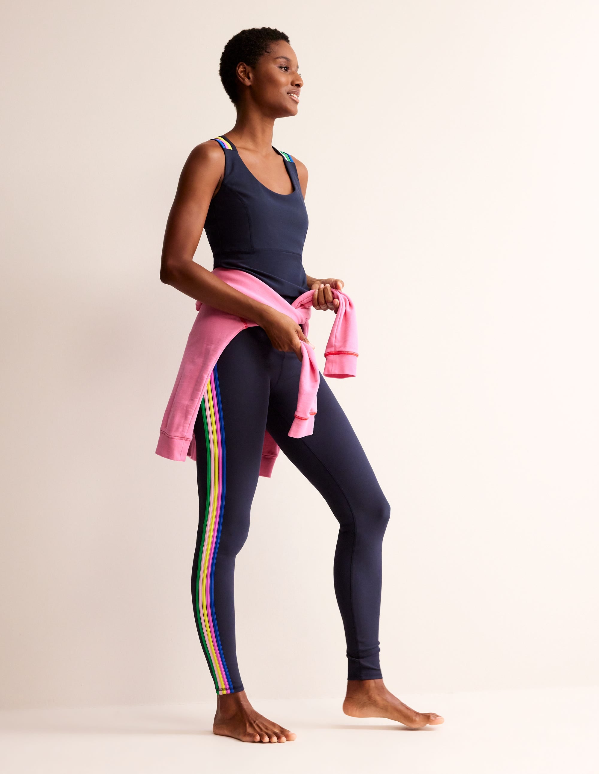  Side Stripe Leggings-Navy Side Stripe、mySite、ashleygrahame