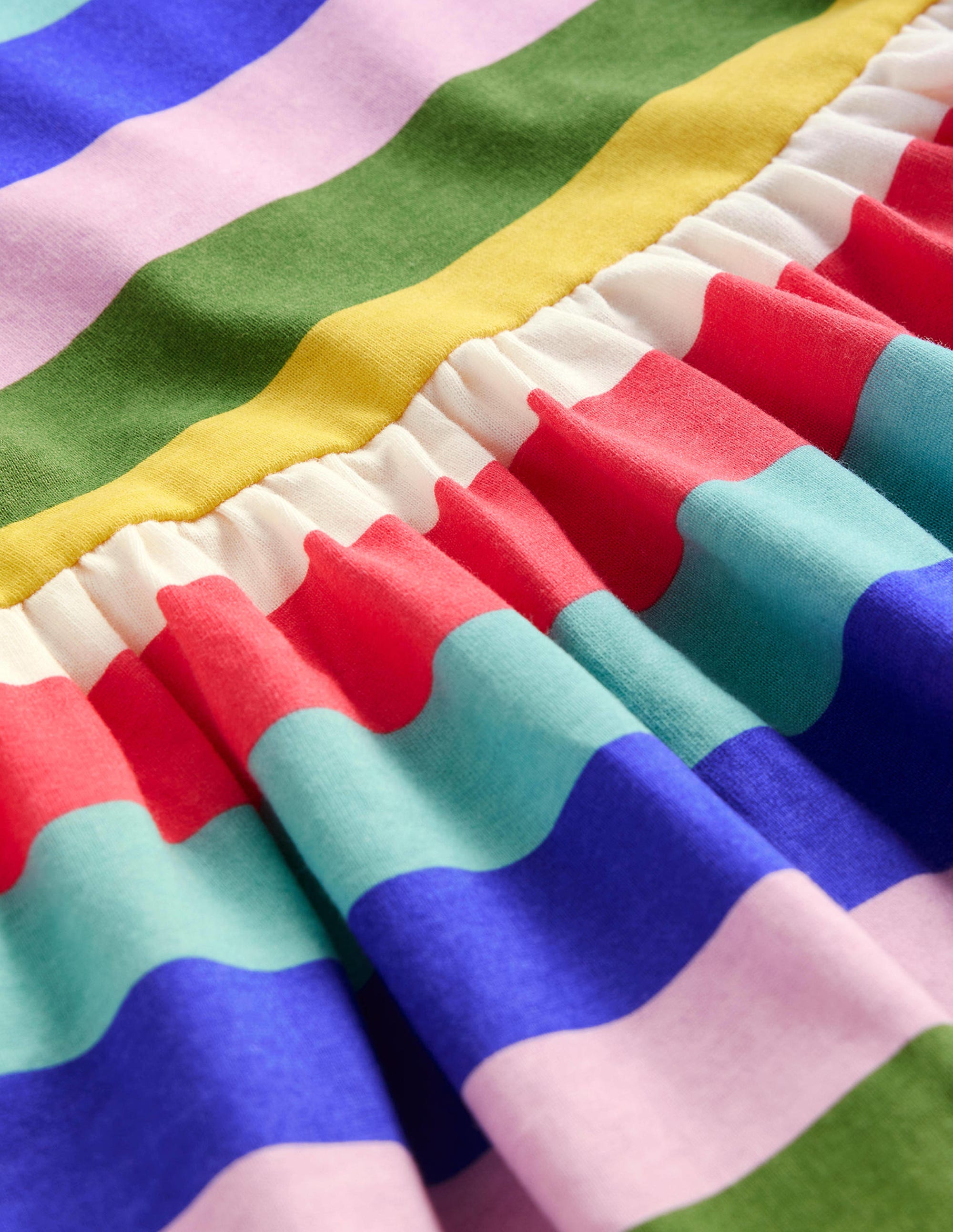  Short-sleeved Fun Jersey Dress-Multi Rainbow Stripe、mySite、ashleygrahame