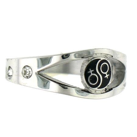 Female Venus Symbol Commitment Ceremony CZ Stainless Steel Ring / RRJ0095、mySite、dreamappss