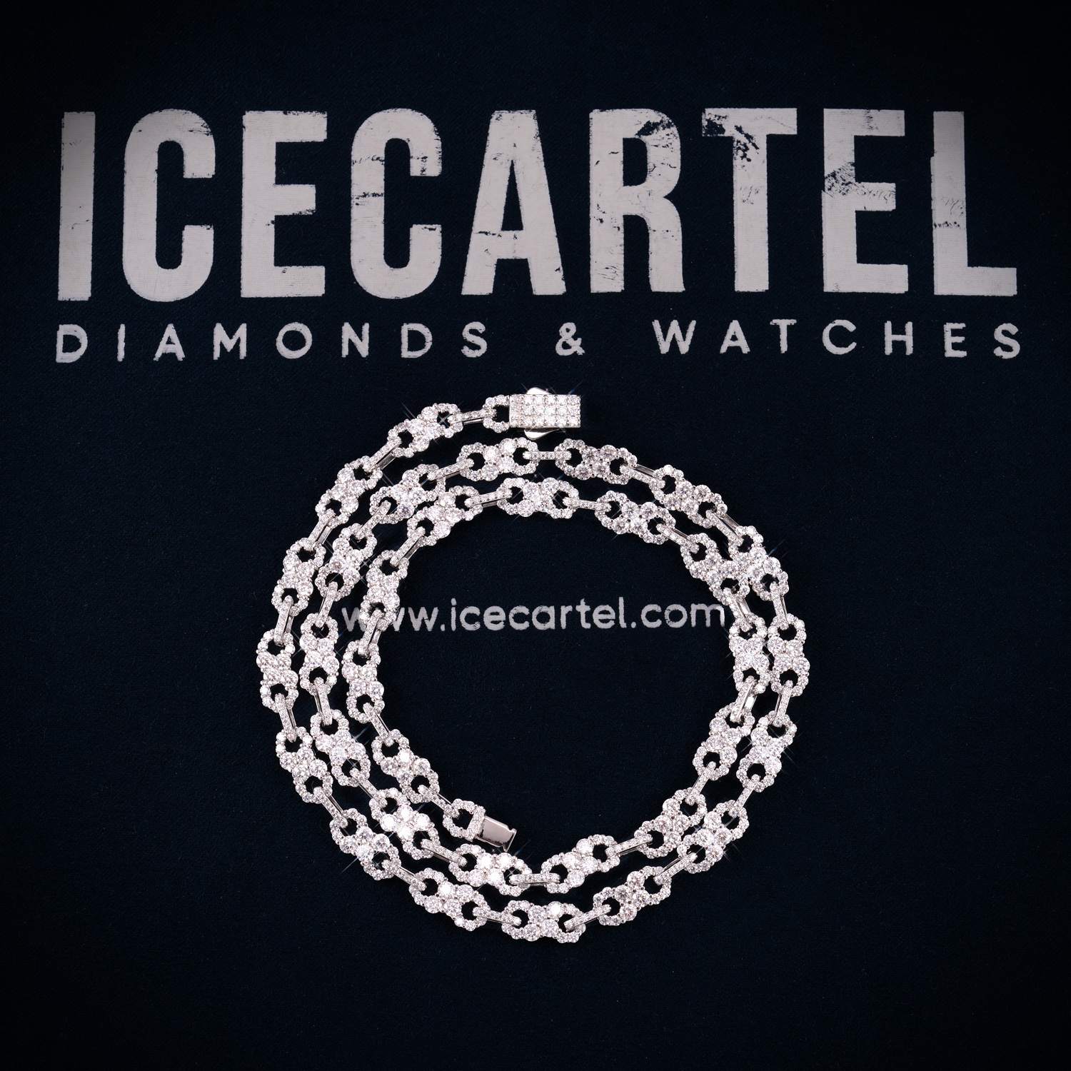 6MM Moissanite Clustered Infinity Link Chain 14K Gold、mySite、hinf8tx79