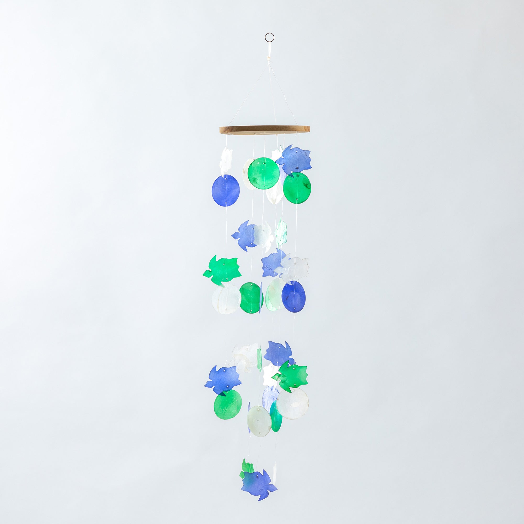 Aqua Blue Capiz Wind Chime、mySite、camillekostekn
