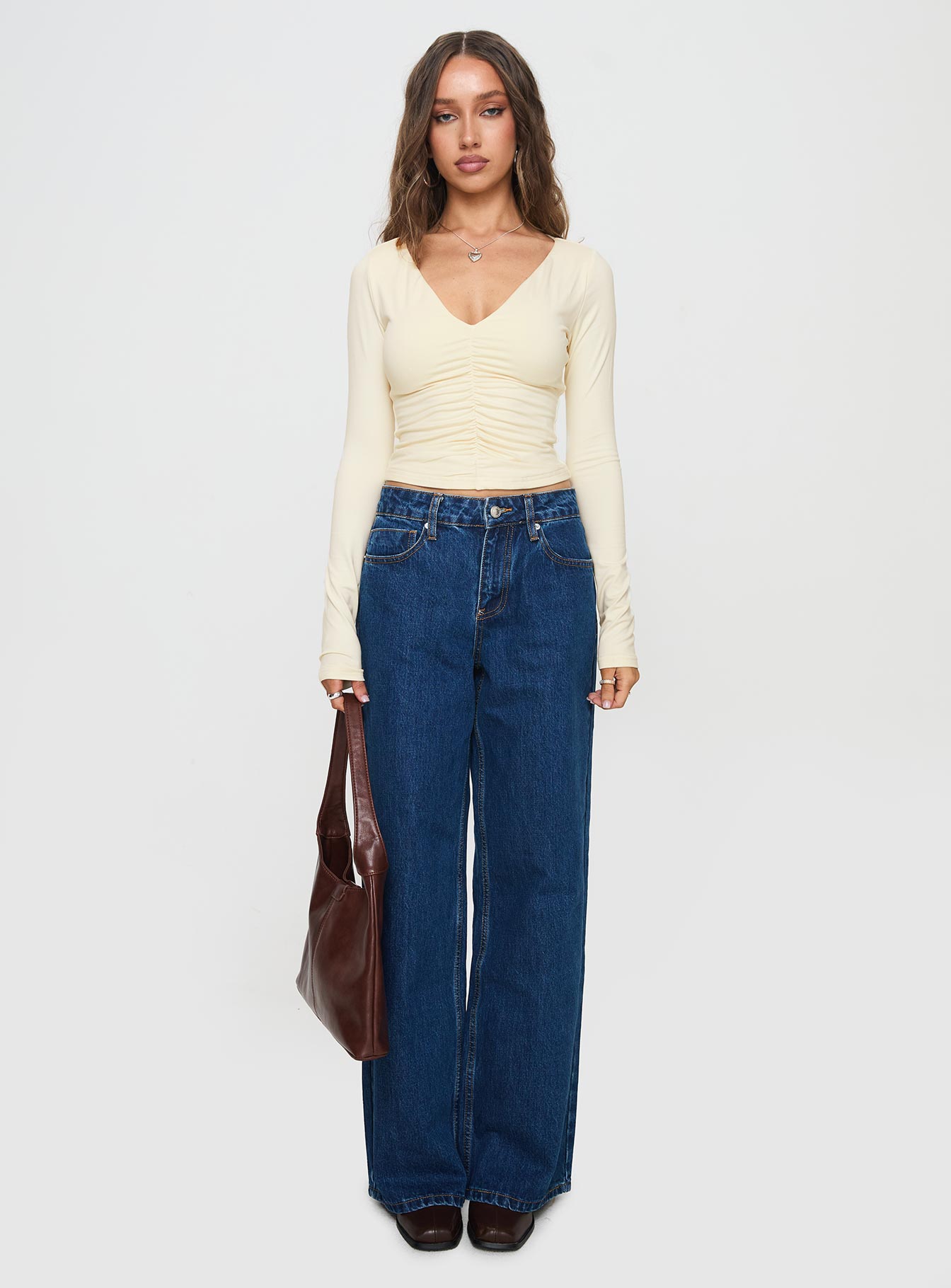 Riva Ruched Top Cream、mySite、solidvoid