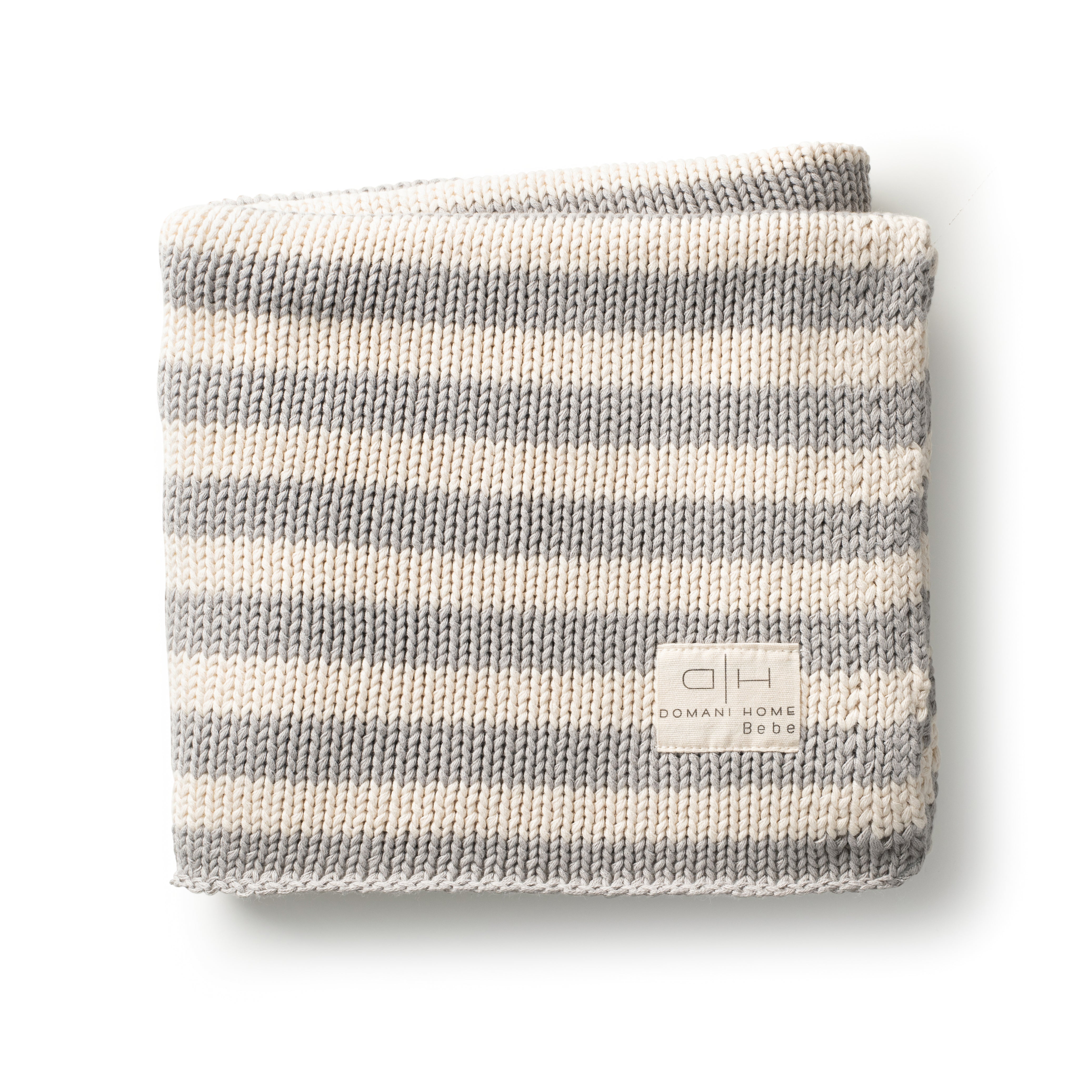  DH Iconic Stripe Knit Baby Blanket Cool Grey、mySite、elrpsem3k