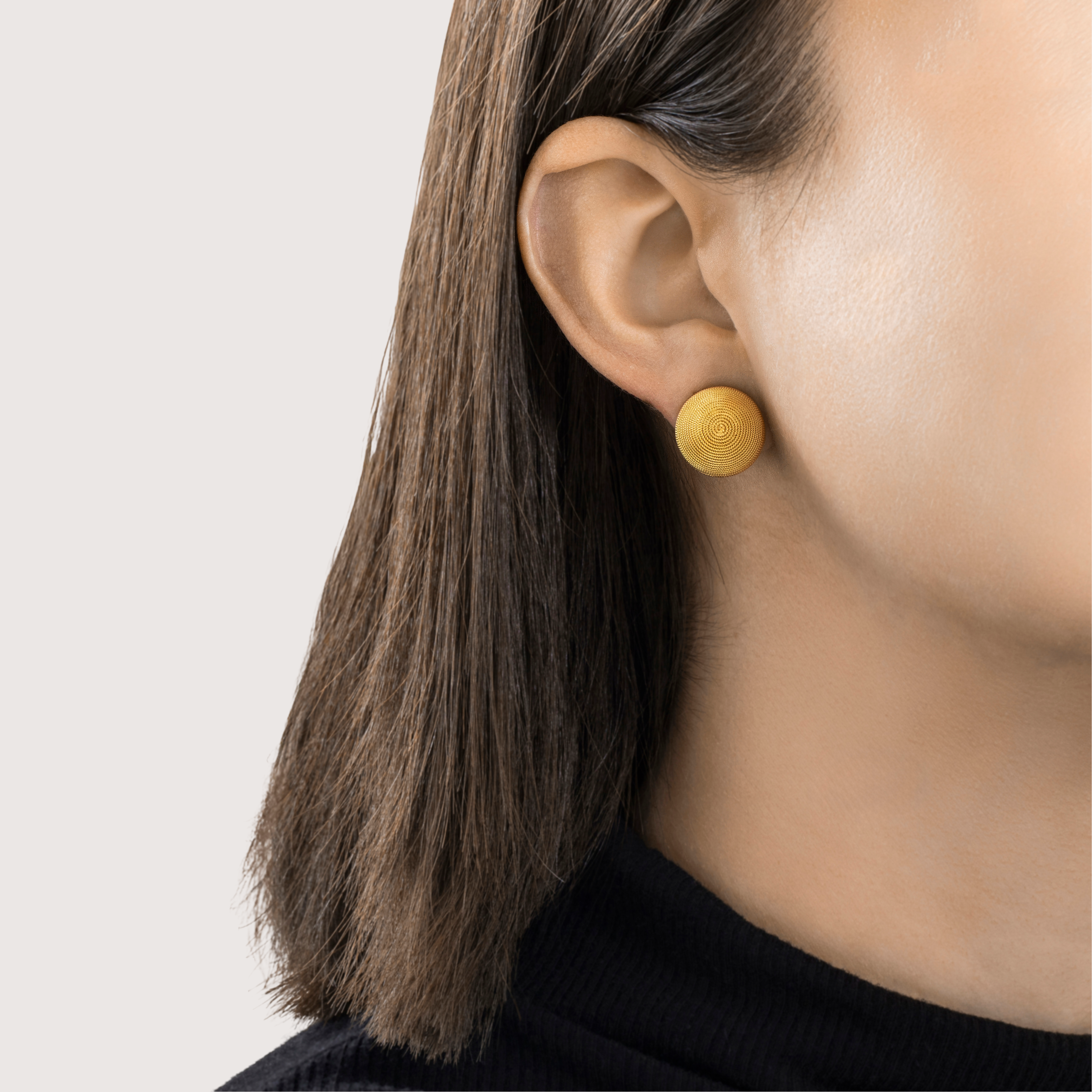 Vintage 18k Yellow Gold Stately Circles Stud Earrings、mySite、hinf8tx79