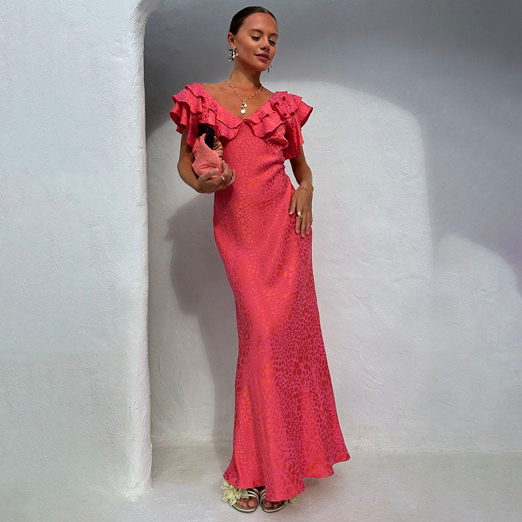 Pink Animal Jacquard Tilda Dress、mySite、solidvoid