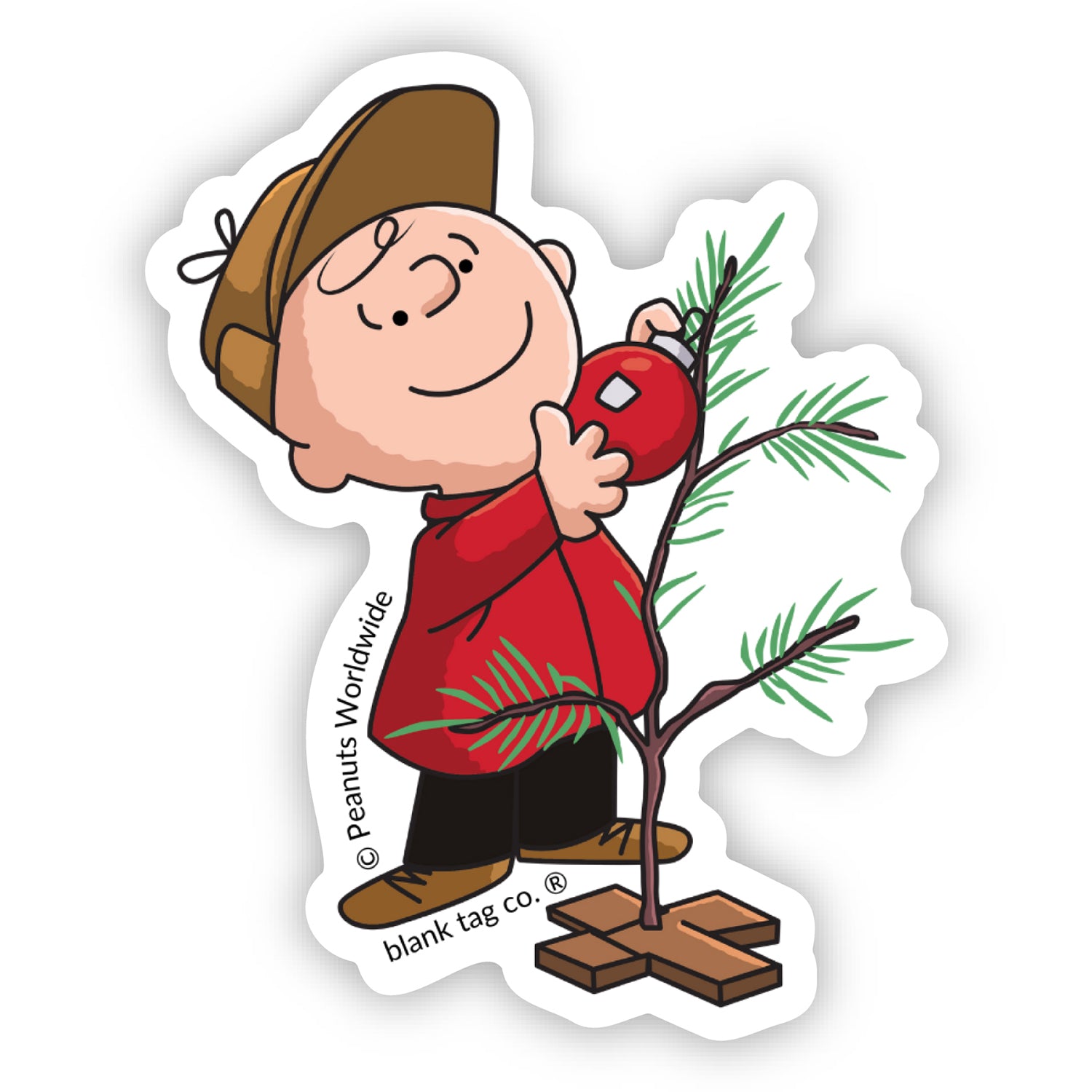  The Peanuts Charlie Brown With His Tree Vinyl Sticker Decal、mySite、ghnorth