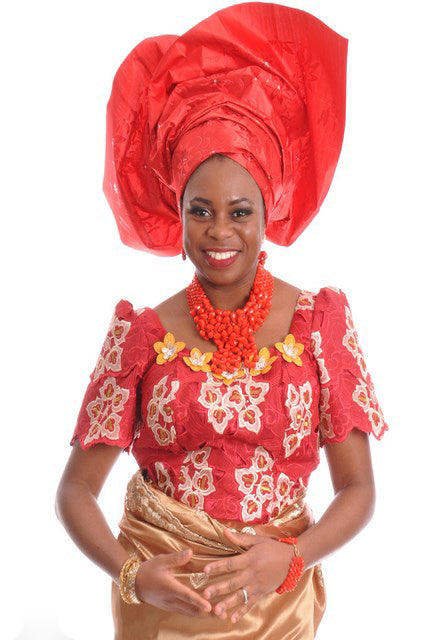 Elegant Red and Beige African Lace Bustier Top-DPIM035、mySite、solidvoid