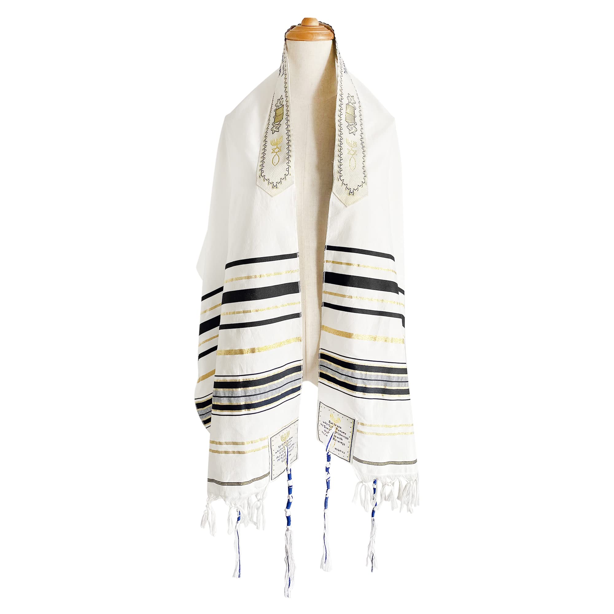 Holy Land Market Messianic Christian Shawl/Tallit - The Messiah Tallit - Medium Size (72 x 32 Inches)、mySite、topwebapps